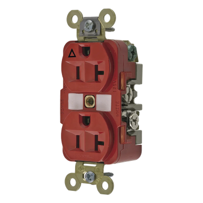 Contacto Dúplex Conexión a Tierra Aislada/ 20 A 125 V/ 2 polos 3 Hilos/ Color Rojo/ Nema 5- 20R/ Grado Industrial.