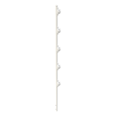 Poste con 5 Aisladores de PASO para Cerca Electrificada. Tubo Galvanizado de 1.2m, cal. 18 de 1\" Diam. + Pintura Blanca Aplicación en Polvo.