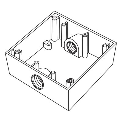 Caja Cuadra de 3/4\" a Prueba de Intemperie/ Cuenta con 2 salidas.
