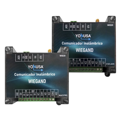 Convertidor de lectora para control de acceso (cableado a inalámbrico) / 1 Wiegand / 2 Relevadores / 2 Entradas / Hasta 1.6 KM de distancia