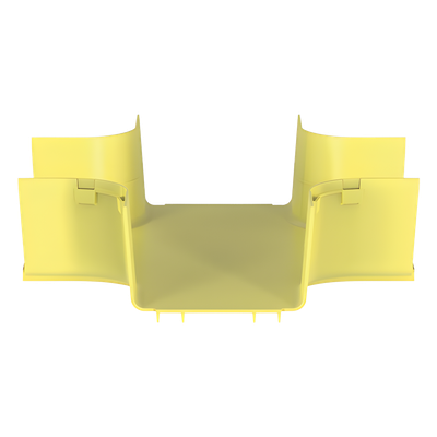 Accesorio de 4 Vías Horizontal, Con Ángulos a 90º, Para Canaletas FiberRunner™ 6X4, Color Amarillo