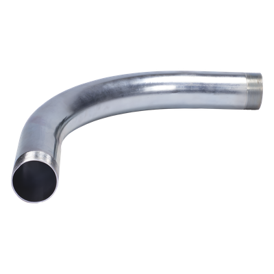 Curva/Codo de 90° de 1 1/2\" (38mm) pared gruesa con rosca galvanizado etiqueta amarilla