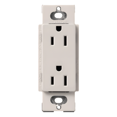 Contacto dúplex Claro de 15 A y 125 V, acabado biscuit, para combinar con atenuadores y apagadores Lutron