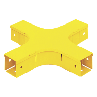 Accesorio de 4 Vías Horizontal, Con Ángulos a 90º, Para Canaletas FiberRunner™ 2X2, Color Amarillo