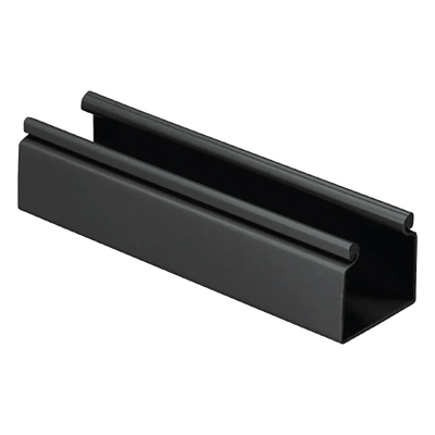 Canaleta FiberRunner™ 2X2 sin Tapa, de PVC Rígido, Sin Orificios de Montaje, Color Negro, 1.8 m de Largo