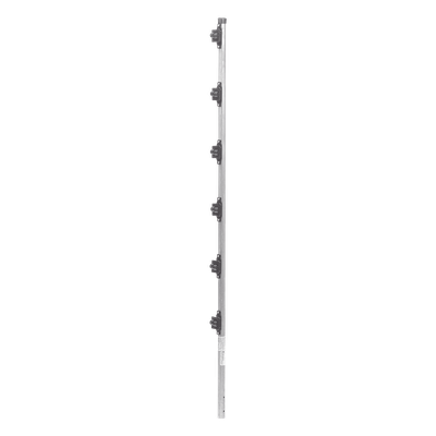 Poste con 6 Aisladores de PASO para Cerca Electrificada. Tubo Galva. de 1.4m, cal. 18 de 1\" Diam. (Sin pintar).