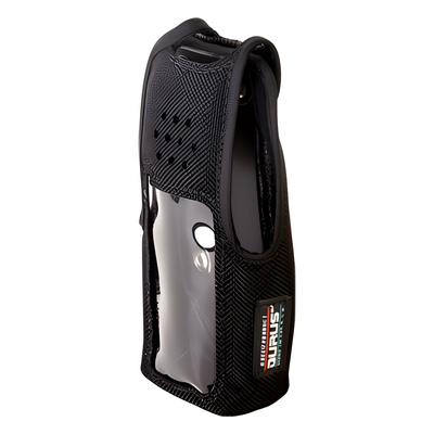 Funda de Nylon, lazo-cinto, capuchón con broches para botones y amplio visor frontal para NX-410K2 y NX-411K2.