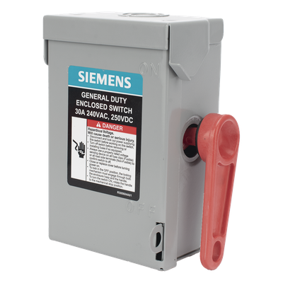 Interruptor de Seguridad GNF221A, 240Vca, 2 polos, 30 Amp, sin portafusibles, Nema 1.