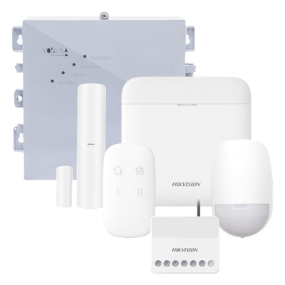 (AX PRO + YONUSA) KIT de Alarma AX PRO / Incluye: 1 Hub con bateria de respaldo / 1 Energizador 2500Mts Lineales / 1 Relevador 0 a 36 Vcc (Max. 5 A) con Entrada de Alarma 27/7 / 1 Keyfob / 1 PIR In