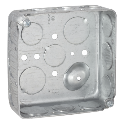 Caja Cuadrada 4 x 4\"/ Profundidad 1- 1/2\"/ Cuenta con 11 Entradas de 1/2\" y 6 de 3/4\"..