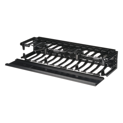 Organizador de Cables Horizontal NetManager de Alta Densidad, Sencillo (Solo Frontal), Para Rack de 19in, 2UR