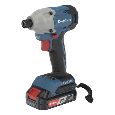 Atornillador de Impacto Inalámbrico 20V / Motor Brushless / Portabrocas Hexagonal 1/4 in / 90-180 Nm Torque / Batería 2.0Ah con Maletín