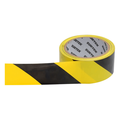 Cinta de Señalización / Adhesivo Acrílico / Espesor 0.105 mm / Colores Amarillo-Negro / Ancho 48 mm / Largo 18 m / Alta Visibilidad