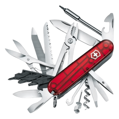 Navaja Multifunción Cyber Tool L / 39 Herramientas Profesionales / Para Técnicos Digitales / Llave Tuercas Tecnológica / Dados Hexagonales D-SUB / Set Bits Phillips-Torx-Hex / ABS-Cellidor Rojo / F
