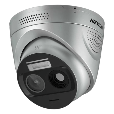 (HikFire) Cámara IP Turret de Detección Térmica de Incendios / Detección de Llamas y Temperaturas Anormales / 4 Megapíxel (Lente Óptico) + 1 Megapíxel (Lente Térmico) / Compatible con Hik-Connect