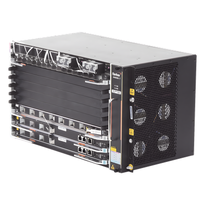 OLT Carrier Class Modular GPON, 6 Ranuras de Servicio, Incluye 1 Tarjeta de Servicio 16 puertos GPON, crecimiento hasta 96 puertos GPON, 6 UR, Gestión por UNM2000, CLI, (Incluye Instalación de soft