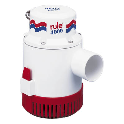 Bomba de Achique Sumergible Rule 56D / 4,000 GPH / 12V CD / Máxima Capacidad / Ejes de Acero Inoxidable / Protección Térmica TCO / Certificación CE e ISO 8849