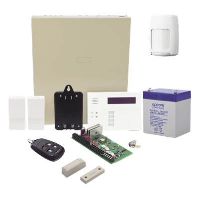 Kit de panel de alarma VISTA-48 con teclado-receptor 6160RF, sensor de movimiento y contactos inalámbricos, y control remoto