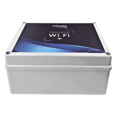 Modulo WIFI LITE con gabinete para uso en Energizadores YONUSA / Aplicación sin costo / Botón de Pánico/ 1 Salida Propósito General