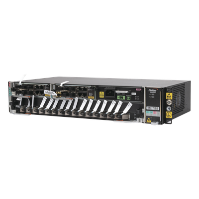 OLT Carrier Class Modular GPON, 2 Ranuras, Incluye 1 Tarjeta GPOA de 16 puertos GPON, 1 Fuente de CA, 2 UR, Gestión por UNM2000, CLI, Incluye Instalación de Software UNM2000, (Interoperabilidad con