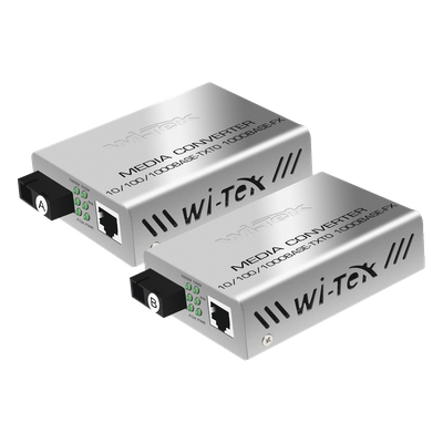 Convertidor de medios / Hasta 20 Km / 1 puerto SC/UPC 1000Mbps / 1 puerto RJ45 1000Mbps / WL: Tx 1310nm - Rx 1550nm / incluye 2 piezas A y B