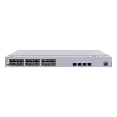Switch de Distribución/Core Gigabit Administrable PoE Capa 3 / 24 puertos 10/100/1000 Mbps (PoE) / 4 Puertos 10GE SFP+ Uplink / ERPS / Rutas Estáticas / iStack / PoE Perpetuo / 400W / Administració
