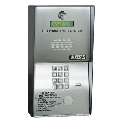 Audioportero Telefónico DKS Para 600 números Telefónicos / Control Para 2 Puertas / Gabinete Para Sobreponer/ Marcación a 16 Digitos / Linea Análoga o Digital