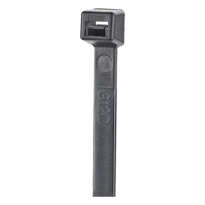 Cincho de Nylon 6.6 StrongHold™, 160mm largo x 2.5mm ancho, Color Negro, Exterior Resistente a Rayos UV, Paquete de 100pz