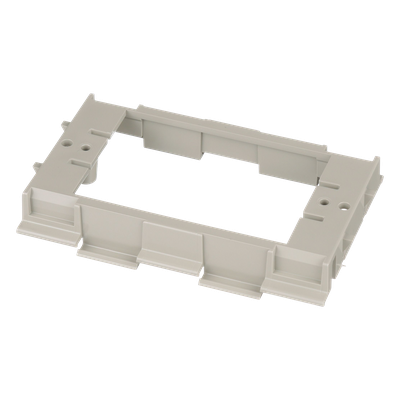 Soporte para Montaje de Faceplates en Canaleta T70, de PVC Rígido, Color Gris Internacional