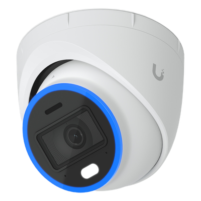 Cámara UniFi Protect Turret AI blanca / 4K(8MP) / Ángulo ultra-ancho 109.9 / Visión Nocturna IR 40 m / AI Avanzado: Reconocimiento de Rostros y Matrículas / LED para color en la noche / Micrófono 2