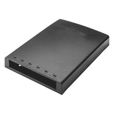 Caja de Montaje en Superficie, Con Accesorio para Resguardo de Fibra Óptica, Para 6 Módulos Mini-Com, Color Negro