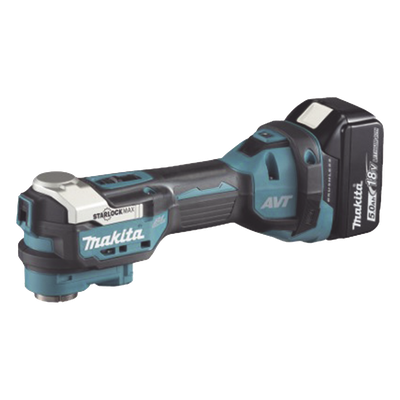 Multiherramienta Oscilante Inalámbrica de 18V, incluye 2 Baterías BL1850B de 5.0 A, Cargador DC18RC, Accesorios y Estuche Makpac