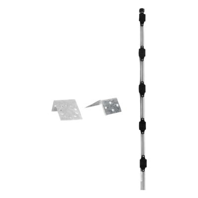 Poste con altura de 1m para cercos eléctricos/ Incluye base multiposicion fabricado 100% con acero galvanizado con 5 aisladores de paso