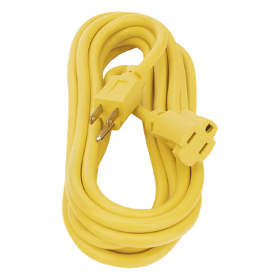 Extensión Eléctrica de Uso Rudo Aterrizada 5 metros /127 V CA 10 A Máximo / Color Amarillo.