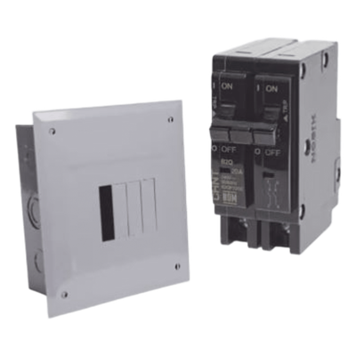 Kit Centro de Carga / 4 Espacios / 100 A / 120/240 Vca / 2 Interruptores 2 Polos 30 A / 10 kA / Sobreponer
