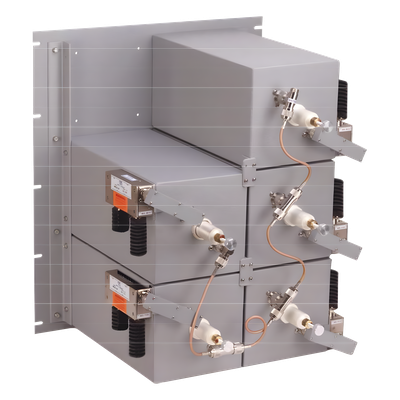 Combinador 440-510 MHz, para 5 Canales, 125 Watt, 300 KHz (min.) de Sep. Tx-Tx, 2 Aisladores N Hembra.