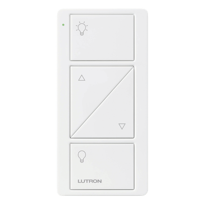 Control Pico inalámbrico de 2 botones con subir/bajar para iluminación, blanco brillante, compatible con Caséta, RadioRA 2 y HomeWorks QS