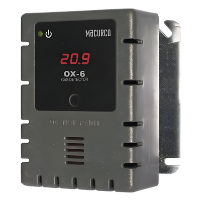 Detector y Controlador de Oxígeno / Rango 0-25% v/v O2 / Salida 4-20 mA / Cobertura 116.8 m² (1,257 sq ft) / Relé de Ventilador 5 A / UL 61010-1 ETL