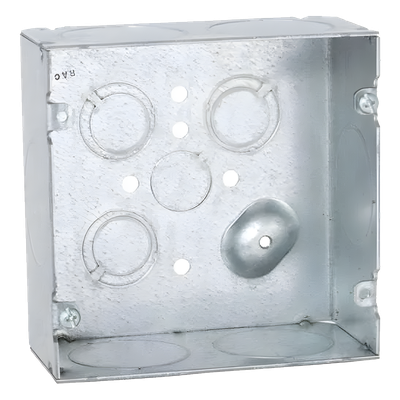 Caja Cuadrada 4 11/16 x 4 11/16\"/ Profundidad 2- 1/8\"/ Cuenta con 6 Entrada de 1 1/4\"/ 1 Entrada de 1/2\" / 3 TKO (1/2\"-3/4\").