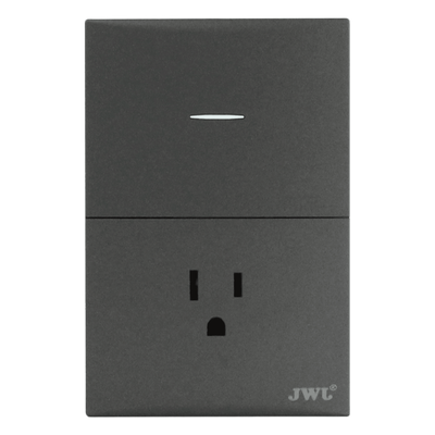 Placa con Interruptor Sencillo y 1 Toma Corriente 10 -15 A 127 V 60 Hz.