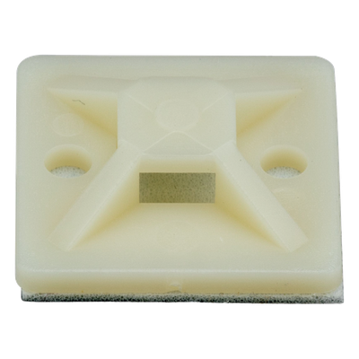 Montaje-Sujetador Adhesivo STRONGHOLD de 4 Vías de 3/4\" x 3/4\" x 1/4\", Color Natural, Nylon 6.6 Retardante de Llamas V-2, Paquete de 100pz