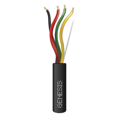 Carrete de Cable de 305 Metros (1000 Pies) / 4 x 14 AWG / Cable Direct Burial / Color Negro / Para Uso en Intemperie / Uso en Aplicaciones en Sistemas de Detección de Incendio y Sistemas de Evacuac