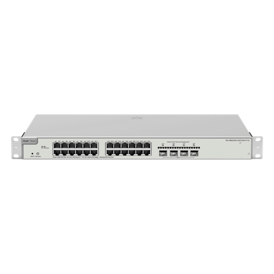 Switch Administrable Capa 3 con 24 puertos Gigabit PoE 802.3af/at + 4 SFP+ para fibra 10Gb, gestión gratuita desde la nube, 370w
