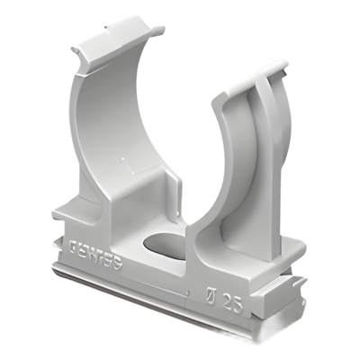 Soporte de presión (Abrazadera), PVC Auto-extinguible, abierto para tubería de 32 mm