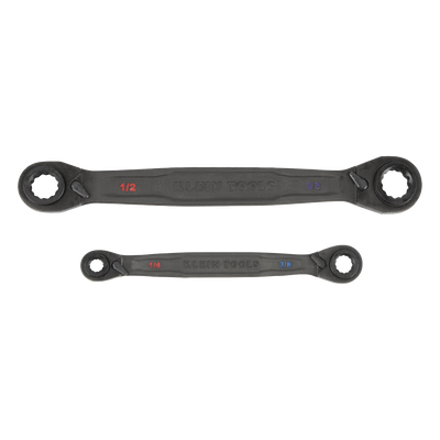 Juego de 2 llaves Estriadas de Matraca 4 en 1 con 8 Medidas Inglesas 1/2-5/8\", 3/4-9/16\", 1/4-3/8\", 7/16-5/16\"