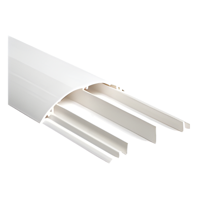 Ducto media caña color blanco de dos vias, de PVC auto extinguible, 90.5 x 19.7 x 1220mm (9400-01250)