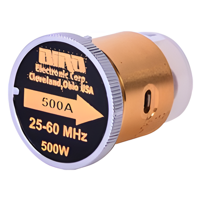 Elemento de 500 Watt en Línea 7/8\" para Wattmetro BIRD 43 en Rango de Frecuencia de 25 a 60 MHz.