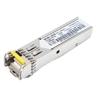 Transceptor mini-Gbic SFP 1G LC TX:1550nm RX:1310 para fibra Mono Modo 20 Km WDM, Requiere MGB-LA20