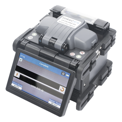 Fusionadora de Fibra Óptica / Alineación por Núcleo / 6 Motores / Empalme 7 s / Pantalla Táctil 5 Pulgadas / 200 Empalmes por Carga
