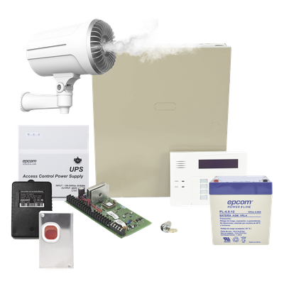 Kit de panel de alarma con generador de niebla de seguridad para disuasión de intrusos